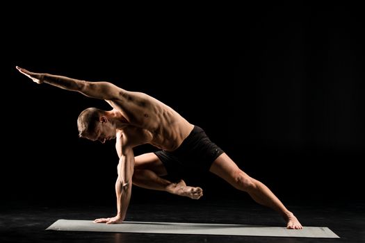 Man standing in yoga position