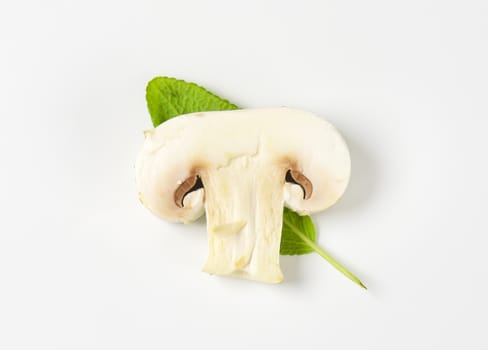 Slice of fresh button mushroom
