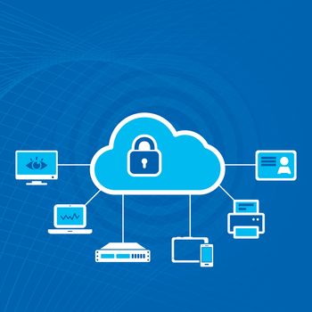 Cloud Security Concept Icon with Padlock