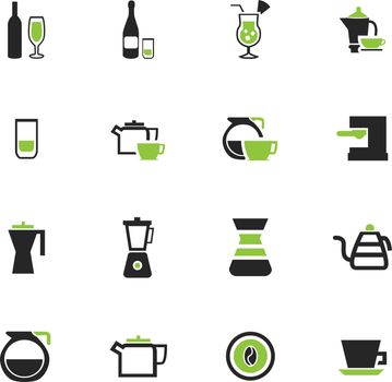 Utensils for the preparation of beverages icons