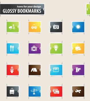 Travel vector bookmark icons for your design