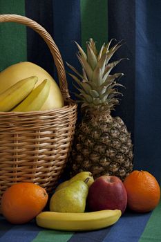 basket full fruit still-life