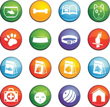 goods for pets vector icons for user interface design
