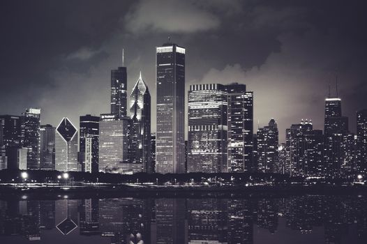 Chicago Night Time Skyline