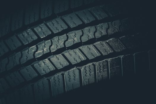 Car Tire Tread Closeup
