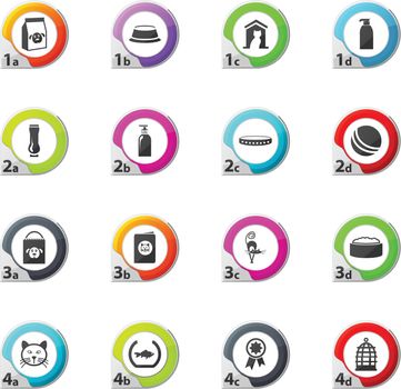 Goods for pets web icons for user interface design