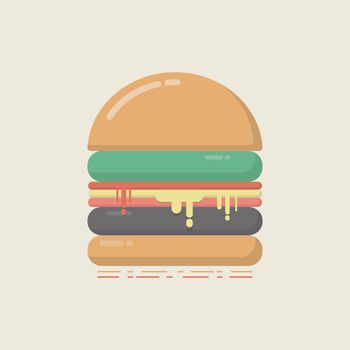 retro flat hamburger