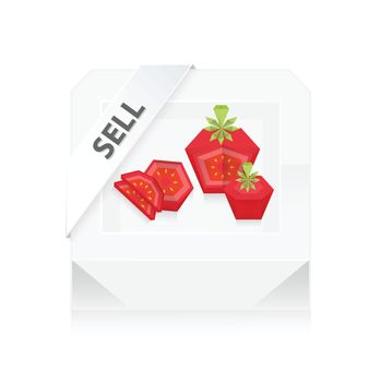 Sell Box Tomato 3D Origami Icon