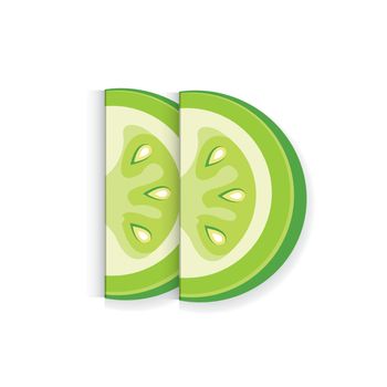 Sliced Green Tomato 3D Icon 