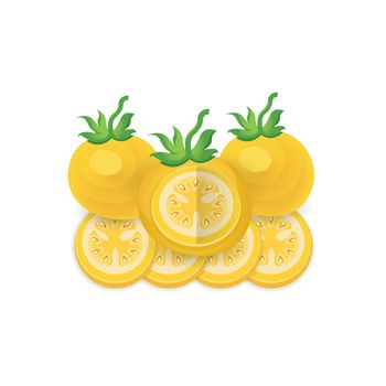 Tomato dissect  Yellow Color icon set