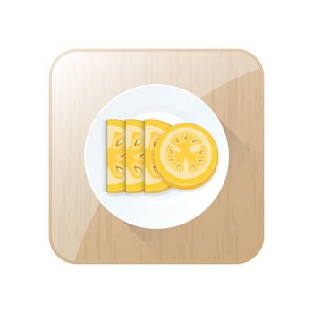 Tomato Yellow Sliced Color icon and button