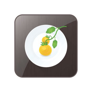 Tomato tree Yellow Color icon and button
