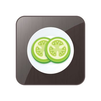Green Tomato 3D Icon  and button