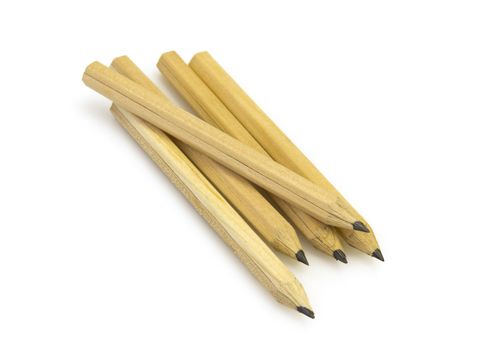 Yellow Plain pencils on white background