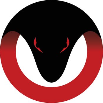 viper venom snake head logo logotype circle round