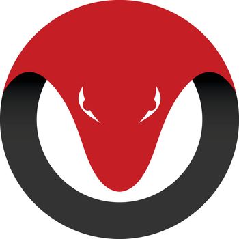 viper venom snake head logo logotype circle round