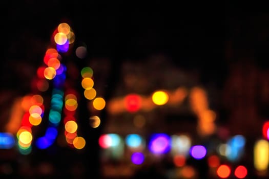 abstract background of blurred lights with bokeh effect