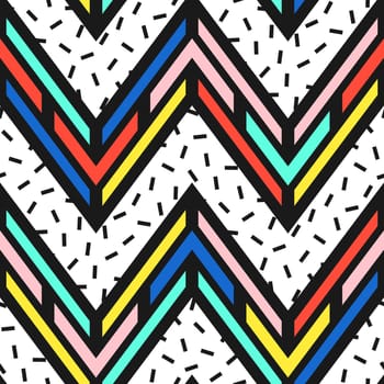 Colorful bold bright seamless pattern. Trendy design in 80-90s style