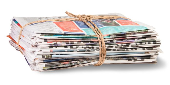 Stack Of Newspapers Bandaged Rope