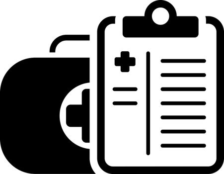 Medical Services Icon. Flat Design. Isolated Illustration. Medical suitcase with doctoral tablet.