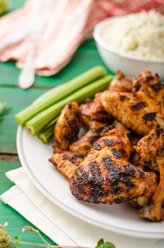 Barbecue grilled chicken wing