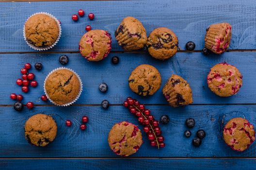 Homemade healthy muffins with fruit