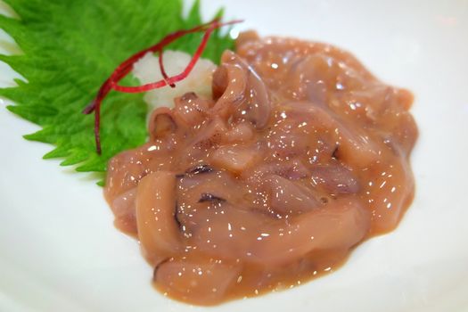 Ika No Shiokara (Salted Squid Guts), Japanese Cuisine.