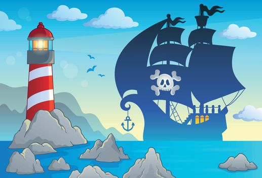 Pirate vessel silhouette theme 3
