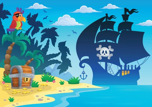 Pirate vessel silhouette theme 4