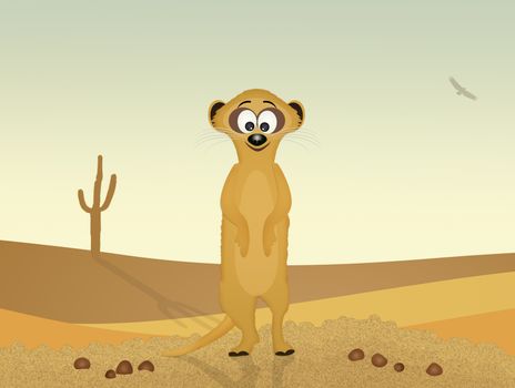 suricate in the desert
