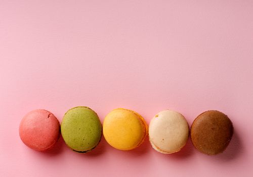 Macarons on pink