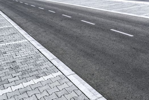 Empty two lane asphalt road highway