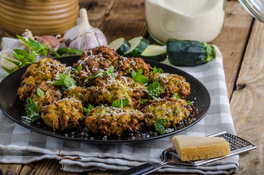 Courgette and Mint Fritters