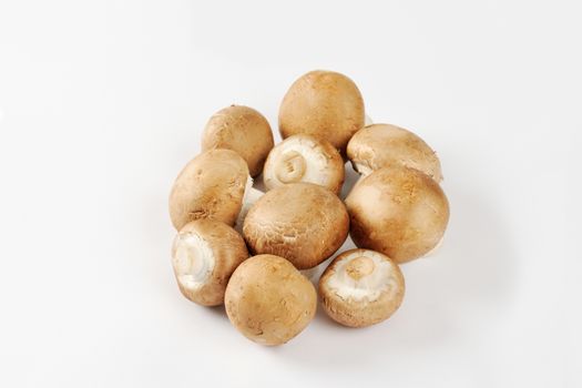 Raw cremini mushrooms
