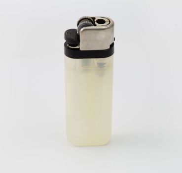 white lighter isolated on white, cheap lighter