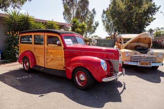 Red 1940 Ford Woody