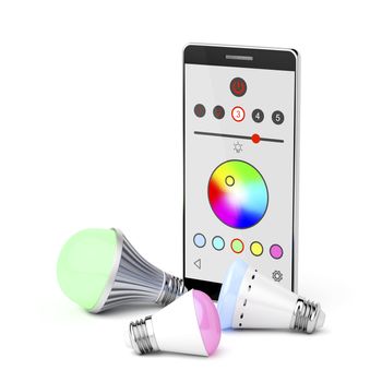 Smartphone and LED light bulbs