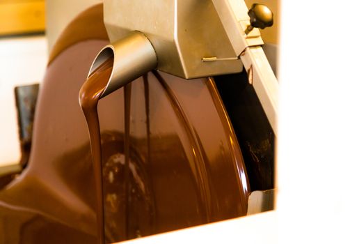 Liquid chocolate mixerl in chcolate factory