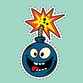 Funny bomb cartoon character