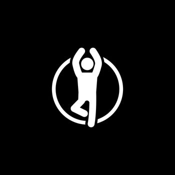 Yoga Fitness Icon. Flat Design. Isolated Illustration.