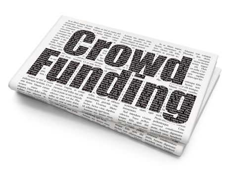 Finance concept: Crowd Funding on Newspaper background
