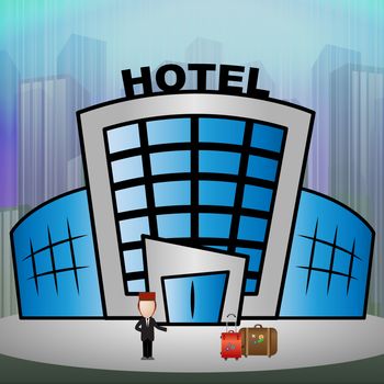 Hotel Room Building Meaning City Reservation 3d Illustration