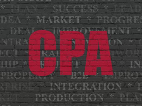 Finance concept: CPA on wall background