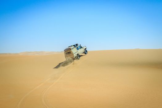 4x4 driving in the Namibian Desert.
