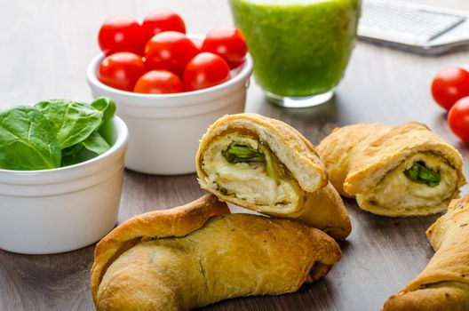 Mini Calzone roll with herbs and cheese