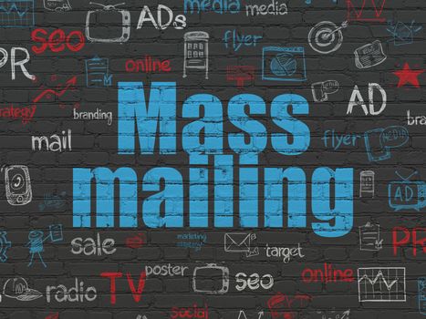 Marketing concept: Mass Mailing on wall background