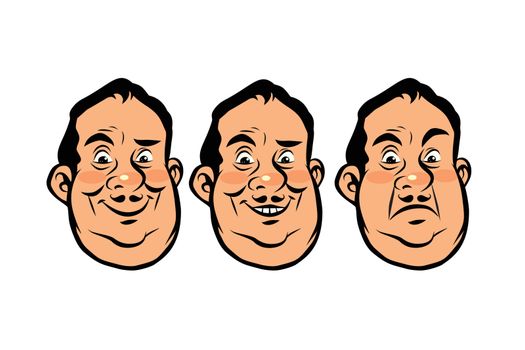 Three emotions head fat