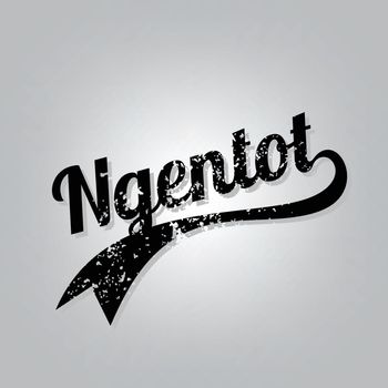 ngentot indonesian curse cursive word grungy text art