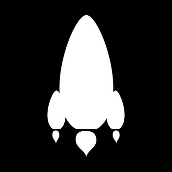 Rocket it is the white color icon .
