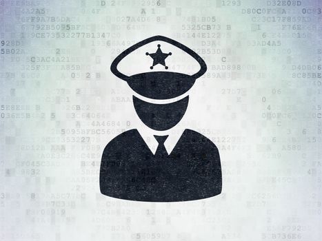 Privacy concept: Police on Digital Data Paper background